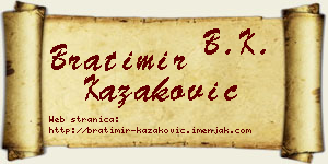 Bratimir Kazaković vizit kartica